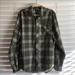 Men’s Volcom Window Pane Dress Shirt - Large